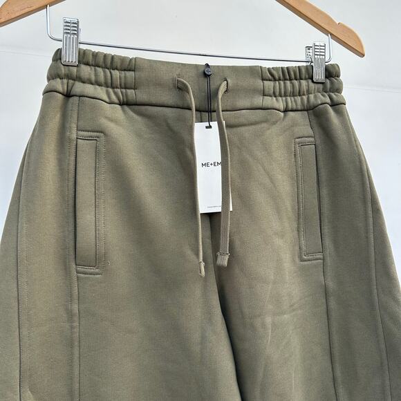 New ME+EM Sweatshirting Joggers Autumn Olive Green Size 2 Extreme Tapered Pants - Picture 10 of 16
